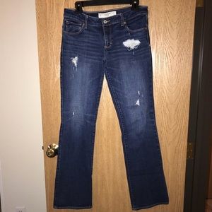 Abercrombie boot cut distressed jeans size 10